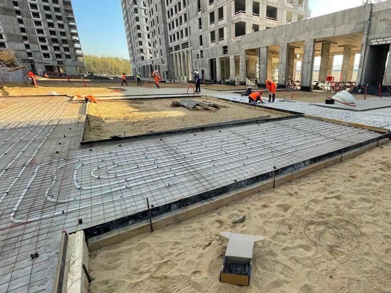 ЖК Остров, Москва — укладка контура снеготаяния